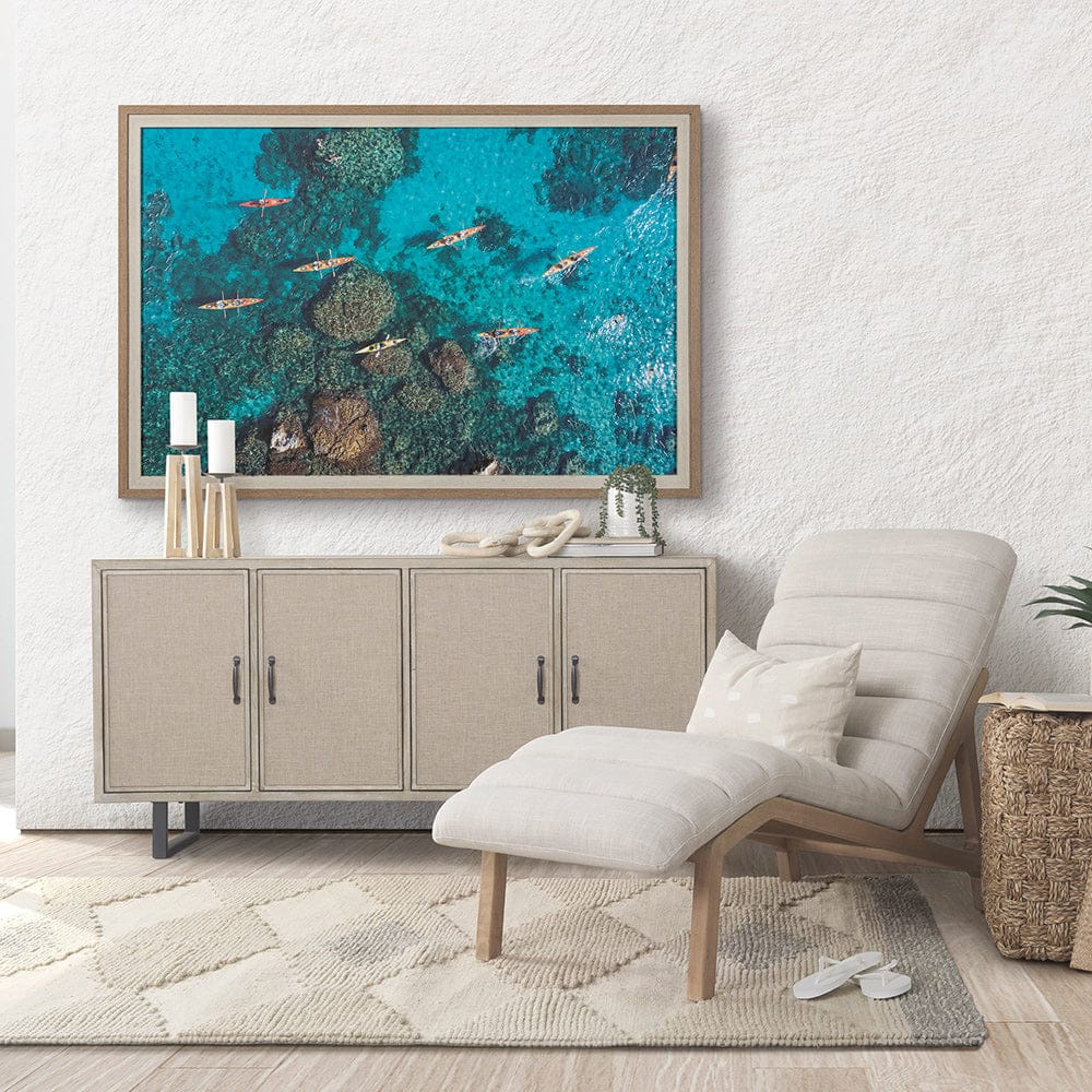 Mercana - Anthony Quinn Bay by Michele Falzone a Hand Embellished Textured Framed Art Print Matted under Glass - 13681 view 9