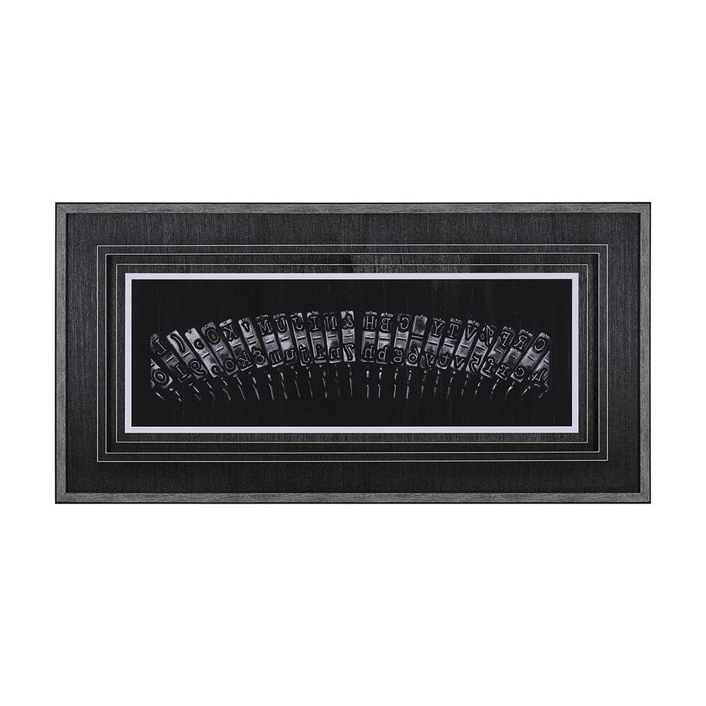 Mercana - Antique Typewriter Bars by Ethan Harper Hand Embellished Textured Framed Art Print Matted under Glas - 10433 view 1