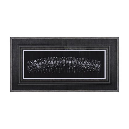 Mercana - Antique Typewriter Bars by Ethan Harper Hand Embellished Textured Framed Art Print Matted under Glas - 10433 view 1