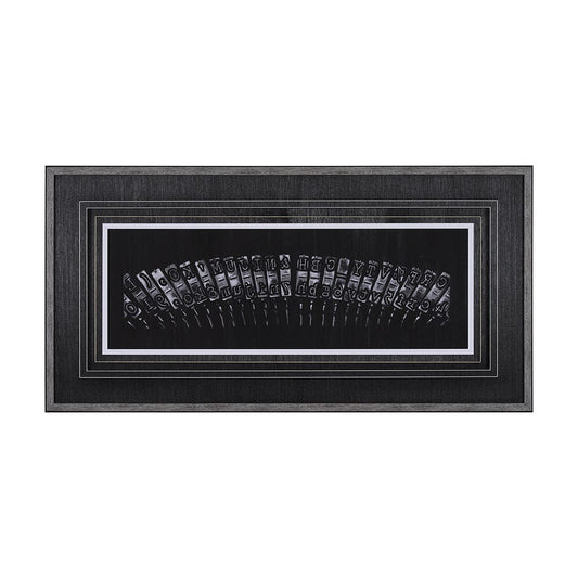 Mercana - Antique Typewriter Bars by Ethan Harper Hand Embellished Textured Framed Art Print Matted under Glas - 10433 view 1