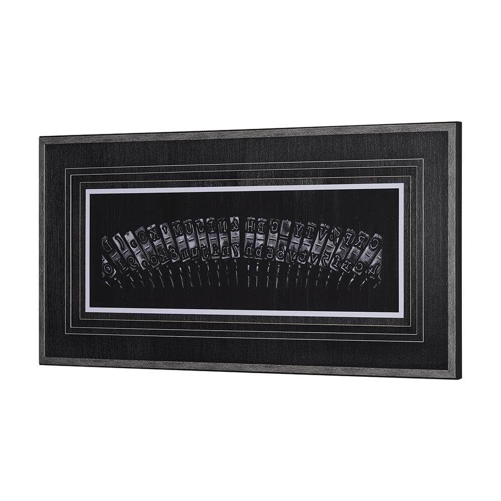 Mercana - Antique Typewriter Bars by Ethan Harper Hand Embellished Textured Framed Art Print Matted under Glas - 10433 view 2