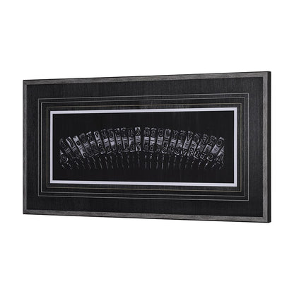 Mercana - Antique Typewriter Bars by Ethan Harper Hand Embellished Textured Framed Art Print Matted under Glas - 10433 view 2