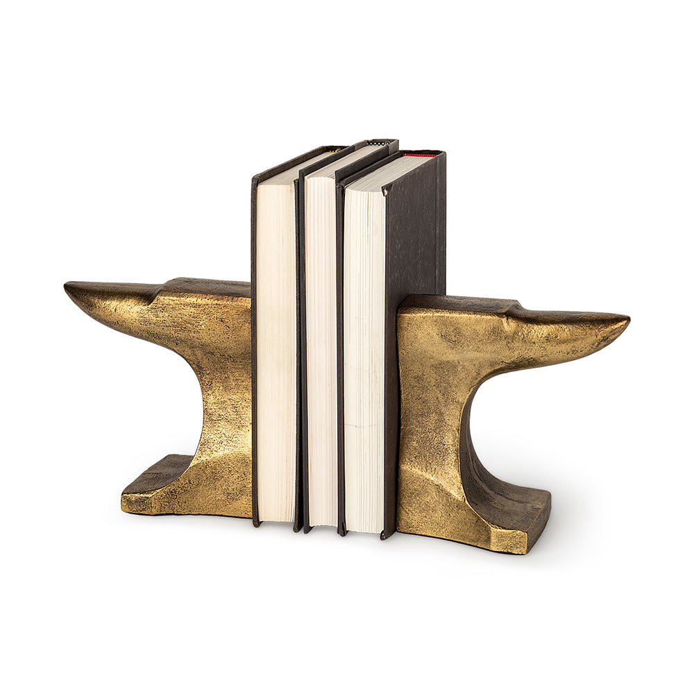 Mercana - Anvilia 12L x 3W Gold Anvil Shaped Bookends (Set of 2) - 69072_CLOSEOUT view 1