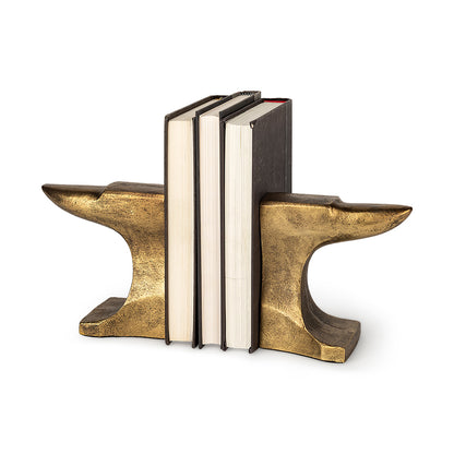 Mercana - Anvilia 12L x 3W Gold Anvil Shaped Bookends (Set of 2) - 69072_CLOSEOUT view 1