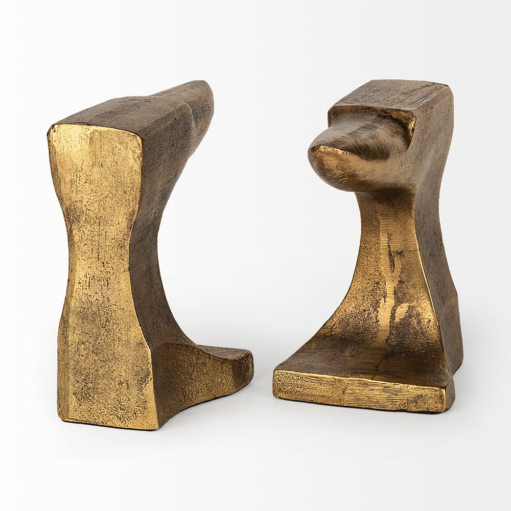 Mercana - Anvilia 12L x 3W Gold Anvil Shaped Bookends (Set of 2) - 69072_CLOSEOUT view 4