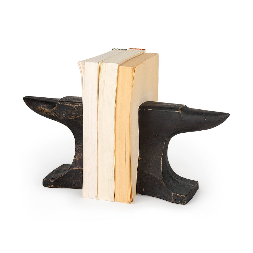 Mercana - Anvilia 12L x 4W Black With Gold Accents Anvil Shaped Bookends (Set of 2) - 69073 view 1