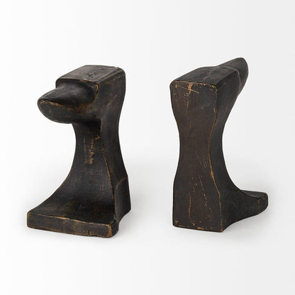 Mercana - Anvilia 12L x 4W Black With Gold Accents Anvil Shaped Bookends (Set of 2) - 69073 view 3