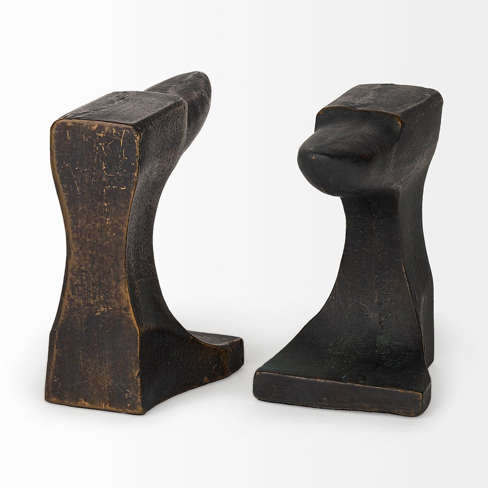 Mercana - Anvilia 12L x 4W Black With Gold Accents Anvil Shaped Bookends (Set of 2) - 69073 view 4