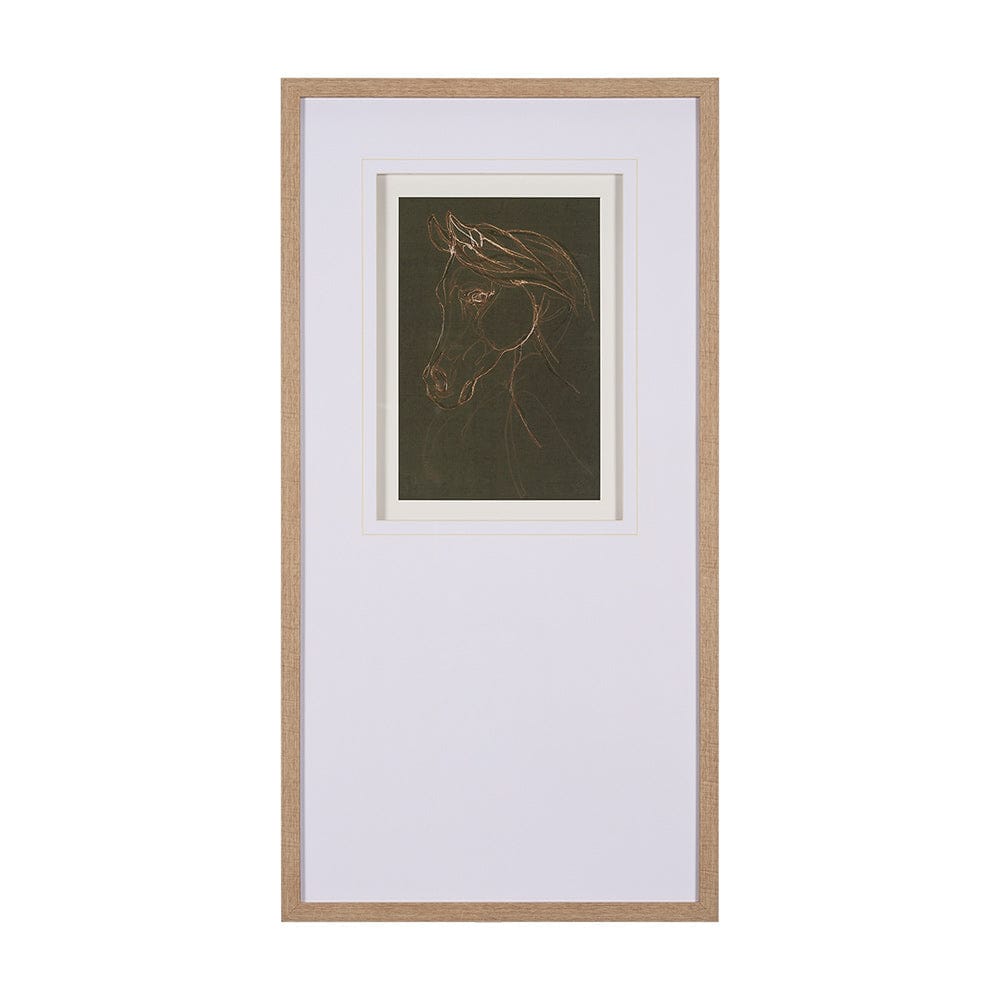 Mercana - Arabian Horse III Olive by Mercana Studio Hand Embellished Framed Art Print Matted under Glass - 15193 view 1