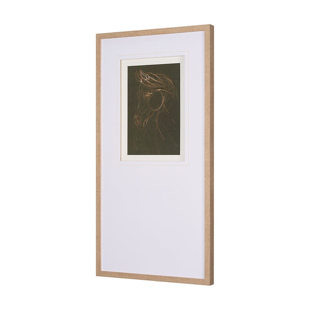 Mercana - Arabian Horse III Olive by Mercana Studio Hand Embellished Framed Art Print Matted under Glass - 15193 view 2