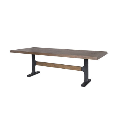 Mercana - Araxi Rectangular Dark Brown Wood w/ Black Metal Base Dining Table - 70569-AB view 1