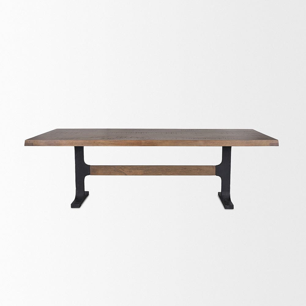 Mercana - Araxi Rectangular Dark Brown Wood w/ Black Metal Base Dining Table - 70569-AB view 2