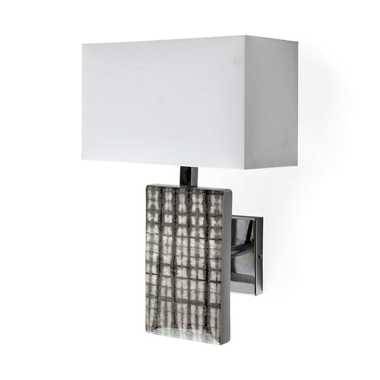 Mercana - Arcadia II 11x17 Silver Chrome Base White Rectangular Shade Wall Sconce - 67940_CLOSEOUT view 1