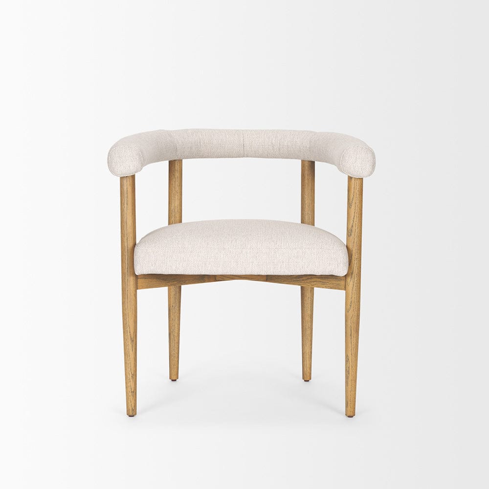 Mercana - Arden Dining Chair w/ Medium Brown Wood and Cream Twill Fabric - 70422 view 2