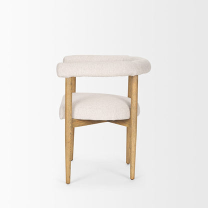 Mercana - Arden Dining Chair w/ Medium Brown Wood and Cream Twill Fabric - 70422 view 3