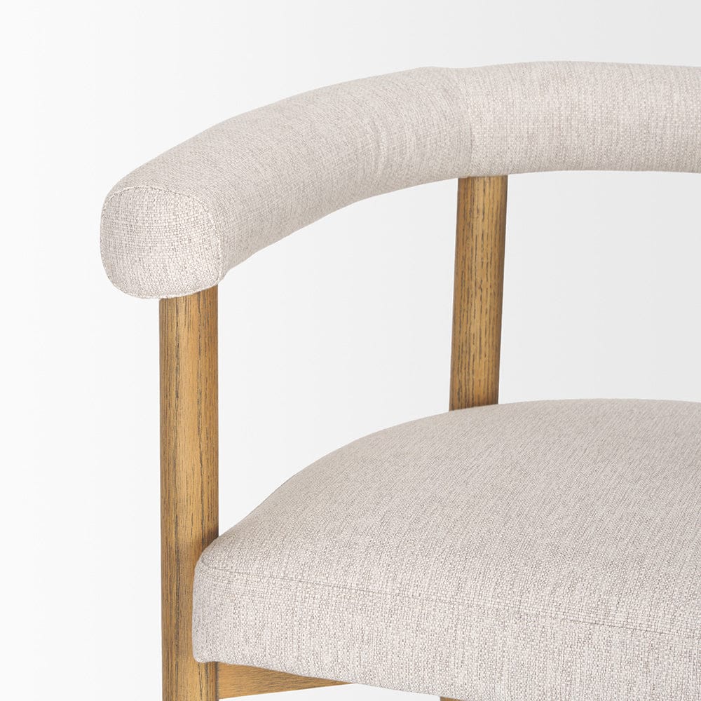 Mercana - Arden Dining Chair w/ Medium Brown Wood and Cream Twill Fabric - 70422 view 7