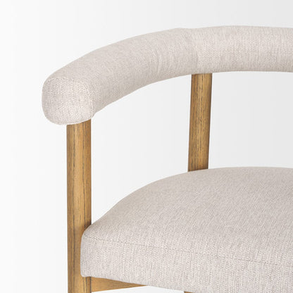 Mercana - Arden Dining Chair w/ Medium Brown Wood and Cream Twill Fabric - 70422 view 7