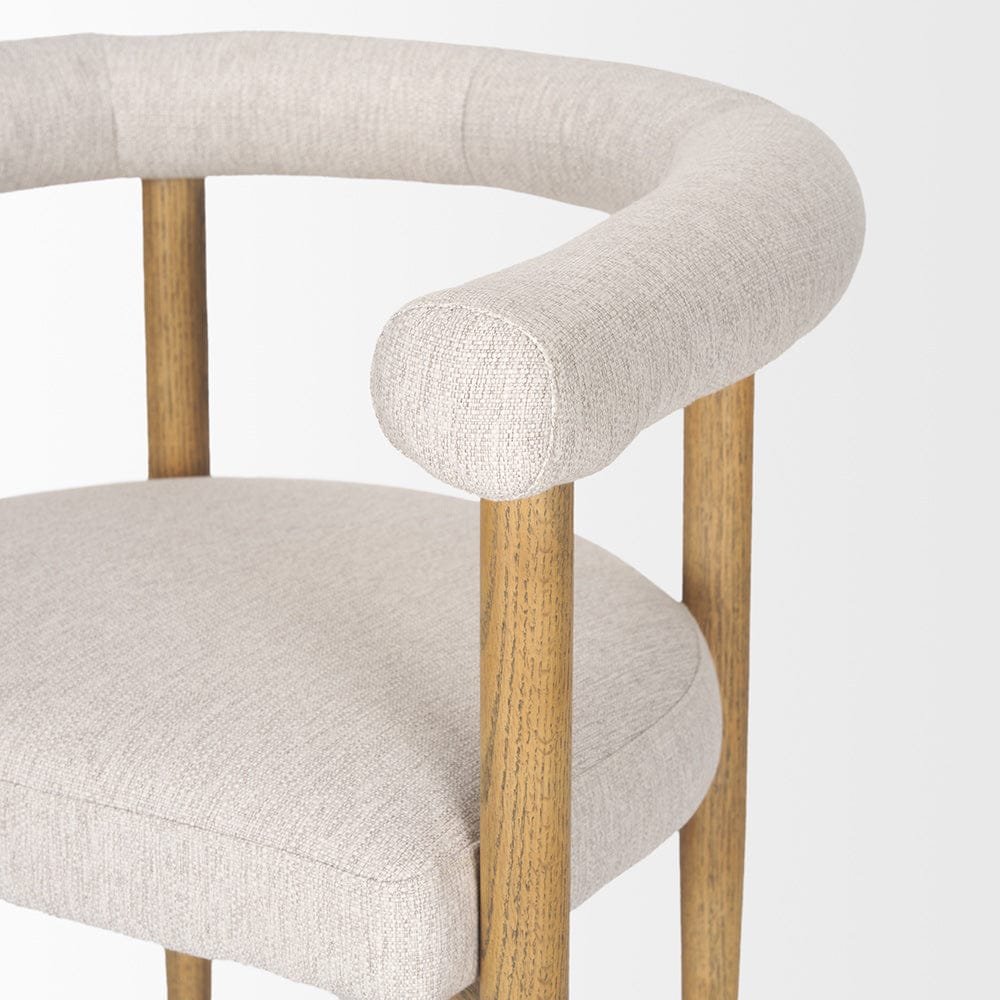 Mercana - Arden Dining Chair w/ Medium Brown Wood and Cream Twill Fabric - 70422 view 8