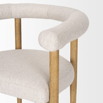 Mercana - Arden Dining Chair w/ Medium Brown Wood and Cream Twill Fabric - 70422 view 8