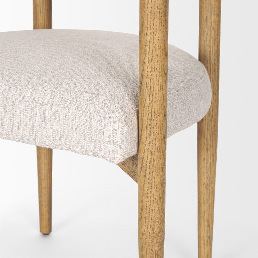 Mercana - Arden Dining Chair w/ Medium Brown Wood and Cream Twill Fabric - 70422 view 9