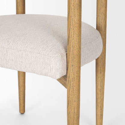 Mercana - Arden Dining Chair w/ Medium Brown Wood and Cream Twill Fabric - 70422 view 9