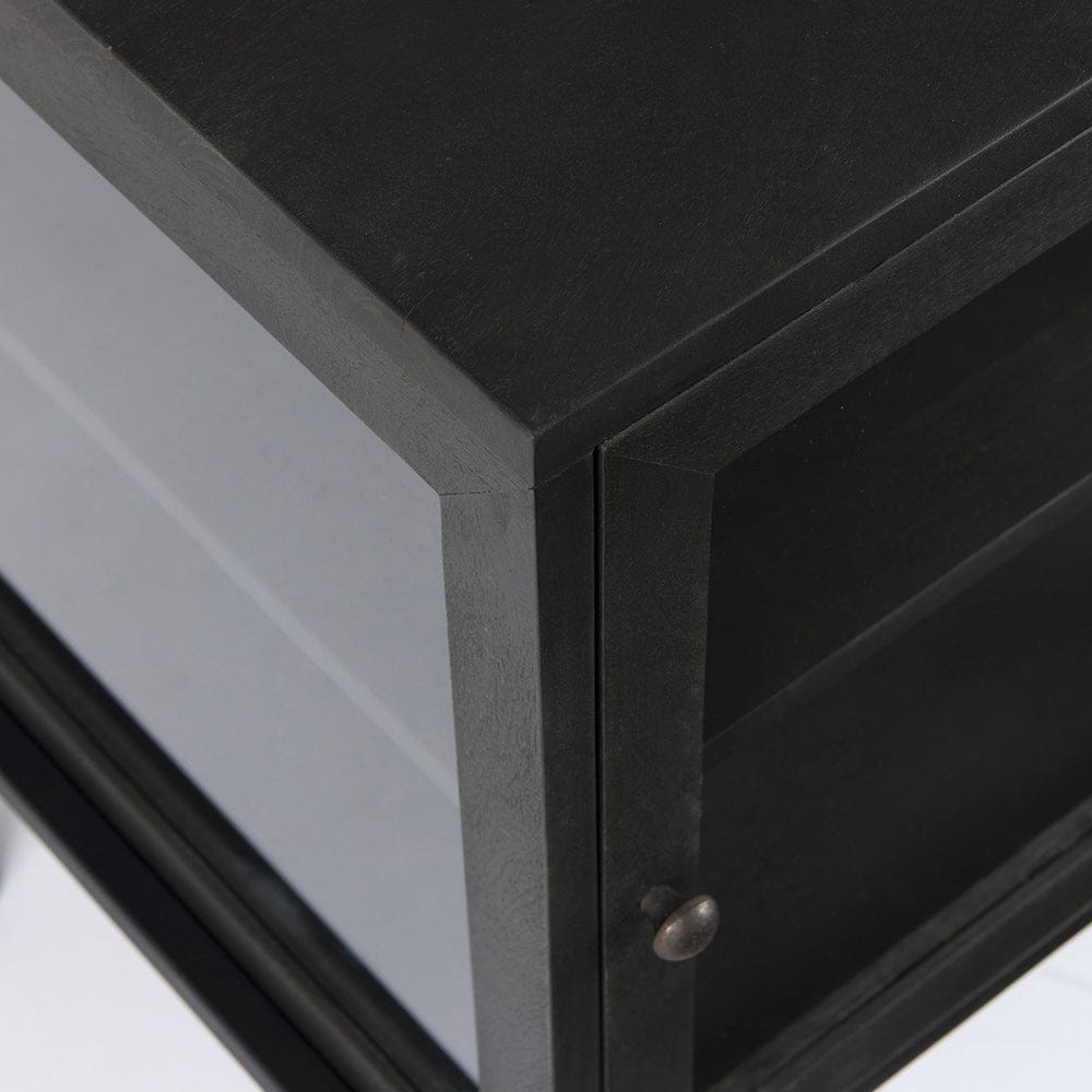 Mercana - Arelius 20L x 18W x 26H Black-Brown Wood W/ Black Metal Frame End/Side Table - 69207 view 4
