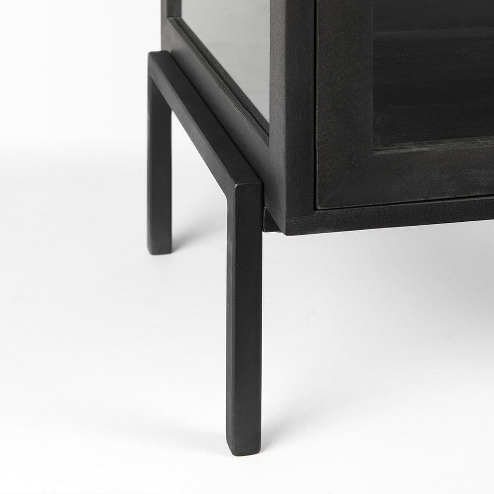 Mercana - Arelius 20L x 18W x 26H Black-Brown Wood W/ Black Metal Frame End/Side Table - 69207 view 7