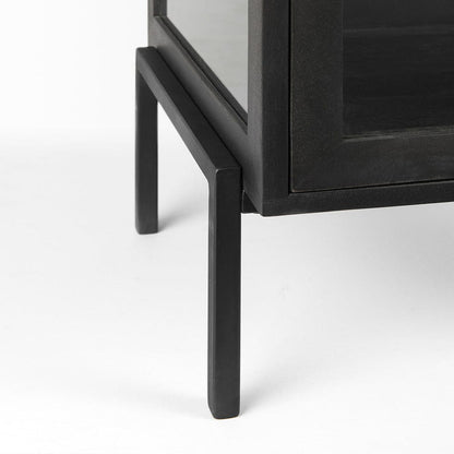 Mercana - Arelius 20L x 18W x 26H Black-Brown Wood W/ Black Metal Frame End/Side Table - 69207 view 7