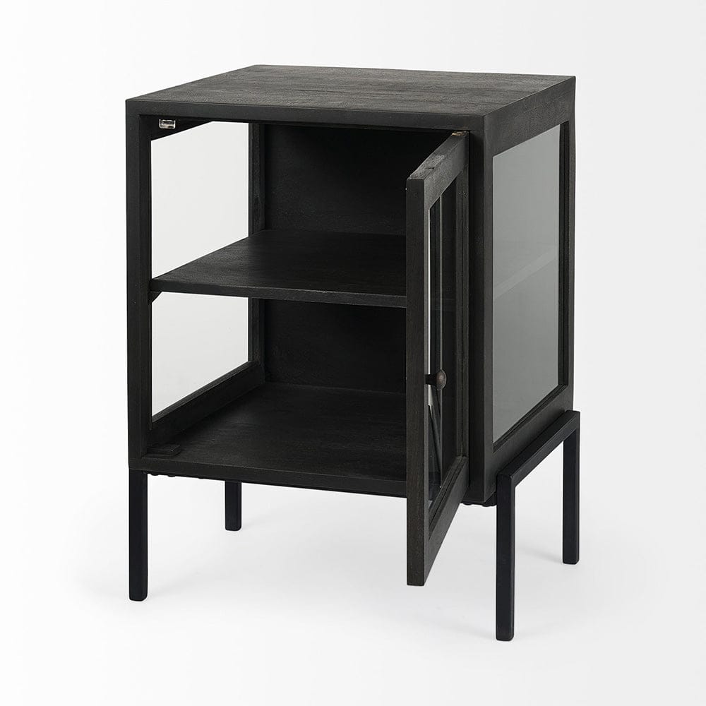 Mercana - Arelius 20L x 18W x 26H Black-Brown Wood W/ Black Metal Frame End/Side Table - 69207 view 9