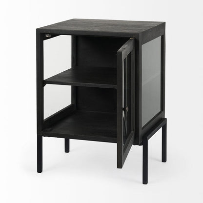 Mercana - Arelius 20L x 18W x 26H Black-Brown Wood W/ Black Metal Frame End/Side Table - 69207 view 9