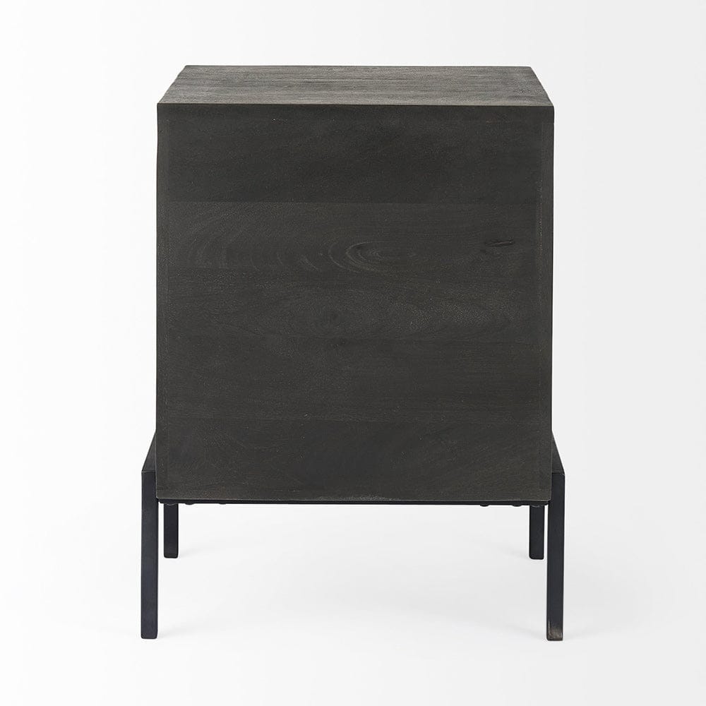 Mercana - Arelius 20L x 18W x 26H Black-Brown Wood W/ Black Metal Frame End/Side Table - 69207 view 10