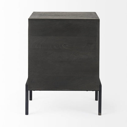 Mercana - Arelius 20L x 18W x 26H Black-Brown Wood W/ Black Metal Frame End/Side Table - 69207 view 10