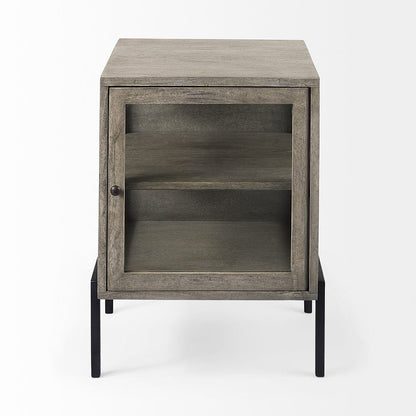 Mercana - Arelius 20L x 18W x 26H Gray Wood W/ Black Metal Frame End/Side Table - 69303_CLOSEOUT view 3