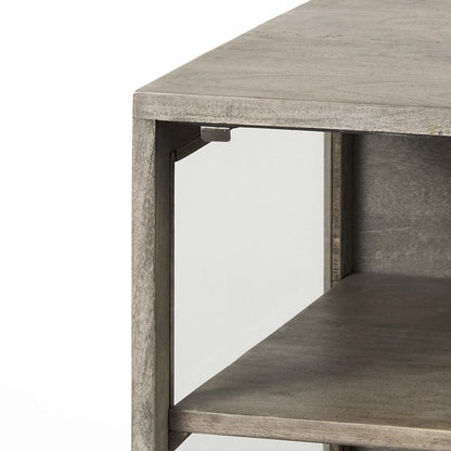 Mercana - Arelius 20L x 18W x 26H Gray Wood W/ Black Metal Frame End/Side Table - 69303_CLOSEOUT view 4