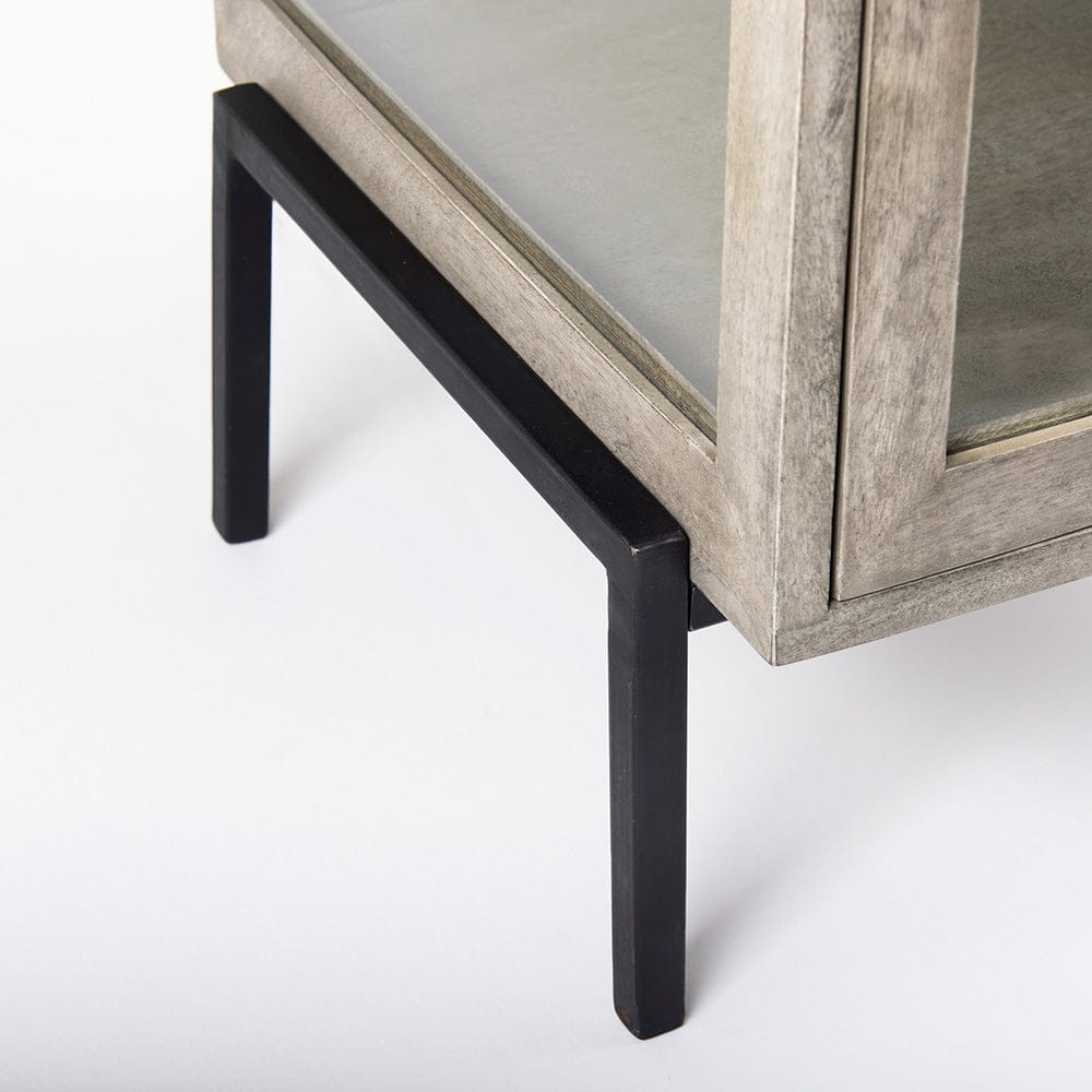Mercana - Arelius 20L x 18W x 26H Gray Wood W/ Black Metal Frame End/Side Table - 69303_CLOSEOUT view 5