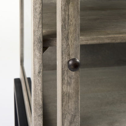 Mercana - Arelius 20L x 18W x 26H Gray Wood W/ Black Metal Frame End/Side Table - 69303_CLOSEOUT view 6