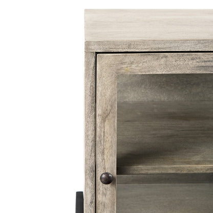 Mercana - Arelius 20L x 18W x 26H Gray Wood W/ Black Metal Frame End/Side Table - 69303_CLOSEOUT view 7