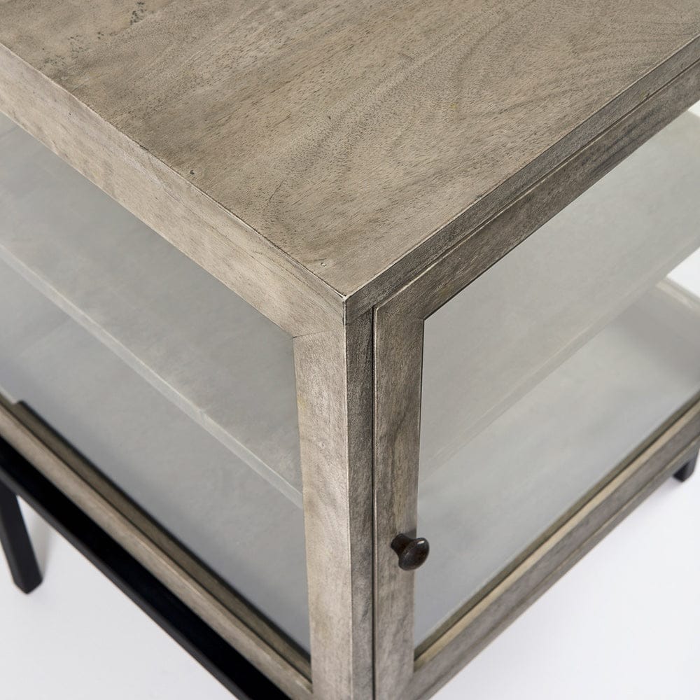 Mercana - Arelius 20L x 18W x 26H Gray Wood W/ Black Metal Frame End/Side Table - 69303_CLOSEOUT view 8