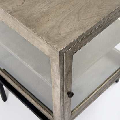 Mercana - Arelius 20L x 18W x 26H Gray Wood W/ Black Metal Frame End/Side Table - 69303_CLOSEOUT view 8