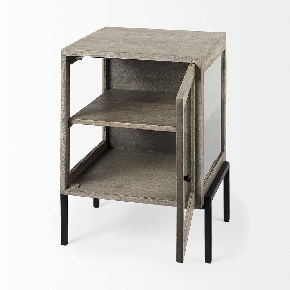 Mercana - Arelius 20L x 18W x 26H Gray Wood W/ Black Metal Frame End/Side Table - 69303_CLOSEOUT view 11
