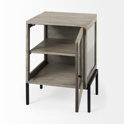 Mercana - Arelius 20L x 18W x 26H Gray Wood W/ Black Metal Frame End/Side Table - 69303_CLOSEOUT view 11