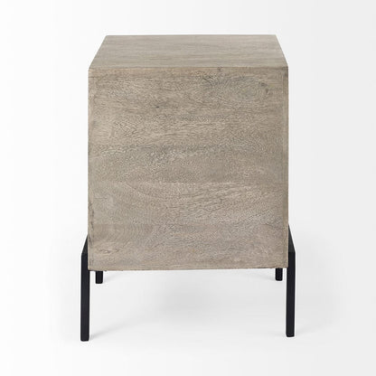 Mercana - Arelius 20L x 18W x 26H Gray Wood W/ Black Metal Frame End/Side Table - 69303_CLOSEOUT view 12