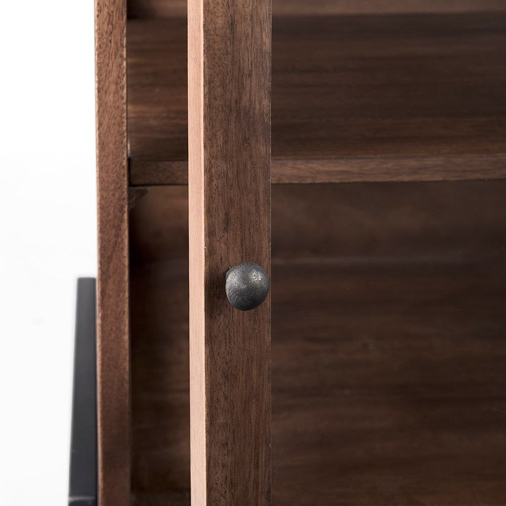 Mercana - Arelius 20L x 18W x 26H Medium Brown Wood W/ Black Metal Frame End/Side Table - 69302 view 6