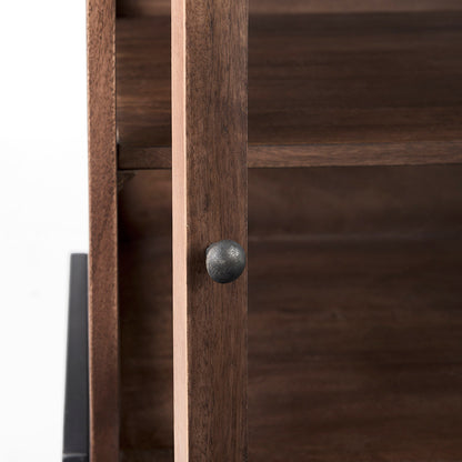 Mercana - Arelius 20L x 18W x 26H Medium Brown Wood W/ Black Metal Frame End/Side Table - 69302 view 6