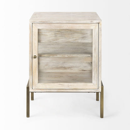 Mercana - Arelius 20L x 18W x 26H White Wood W/ Gold Metal Frame End/Side Table - 69304_CLOSEOUT view 2