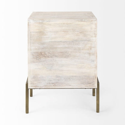 Mercana - Arelius 20L x 18W x 26H White Wood W/ Gold Metal Frame End/Side Table - 69304_CLOSEOUT view 4