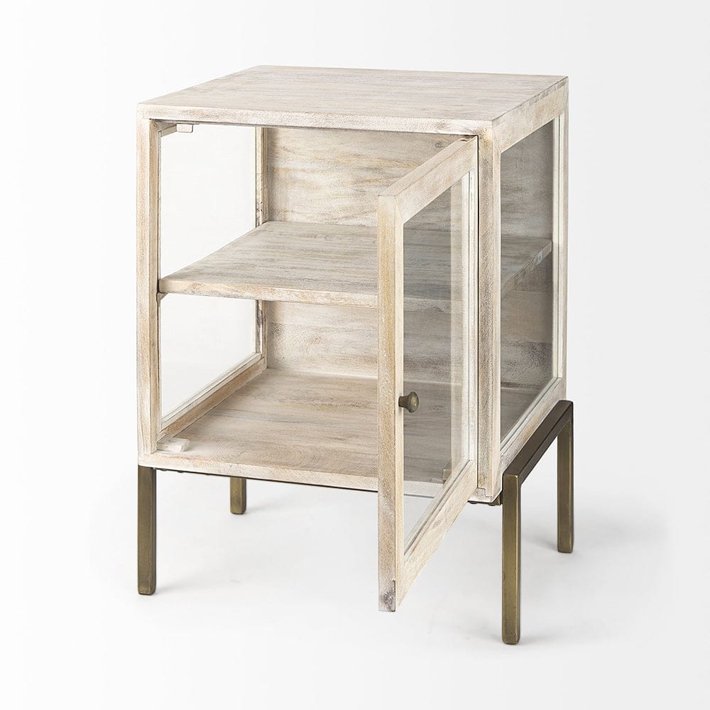 Mercana - Arelius 20L x 18W x 26H White Wood W/ Gold Metal Frame End/Side Table - 69304_CLOSEOUT view 5