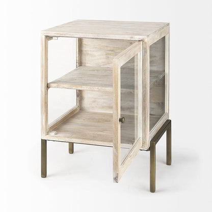 Mercana - Arelius 20L x 18W x 26H White Wood W/ Gold Metal Frame End/Side Table - 69304_CLOSEOUT view 5