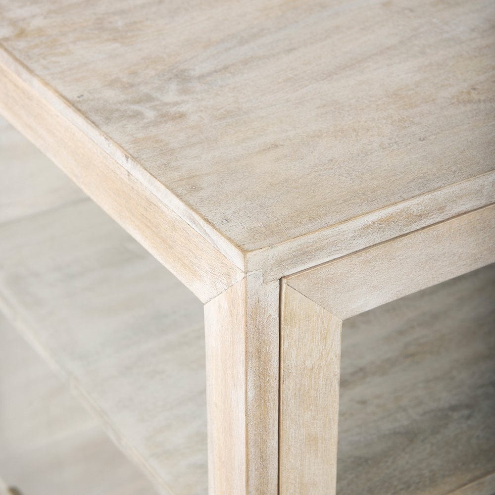 Mercana - Arelius 20L x 18W x 26H White Wood W/ Gold Metal Frame End/Side Table - 69304_CLOSEOUT view 6