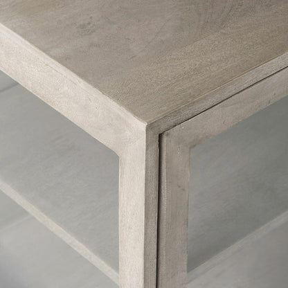 Mercana - Arelius 36L x 18W x 32H Gray Wood, Black Metal Base w/ 2 Glass Doors Accent Cabinet - 69291 view 2